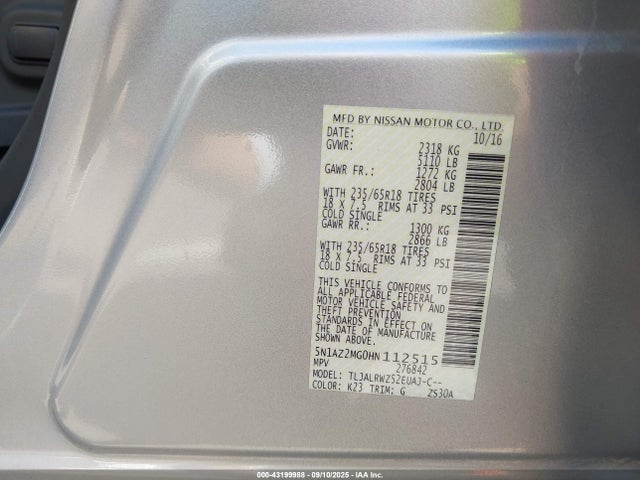 5N1AZ2MG0HN112515 Nissan 2017