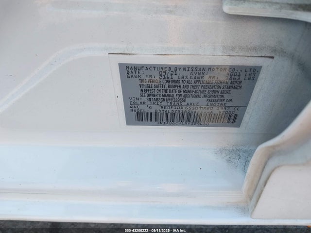 3N1AB8CV1MY329650 Nissan Sentra