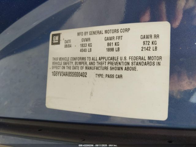 2005 CADILLAC XLR 1G6YV34A855600402 Photo 8