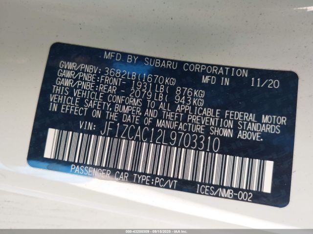 2020 SUBARU BRZ JF1ZCAC12L9703310 Photo 8