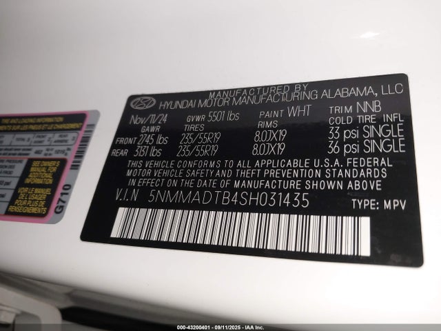 5NMMADTB4SH031435 Genesis t-gdi theta iii