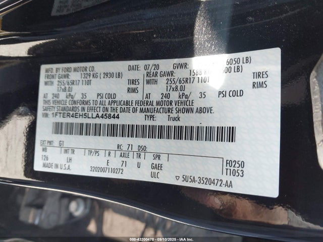 Ford 2020 2020 1FTER4EH5LLA45844 Image 9