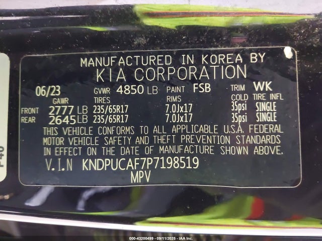 KIA gdi theta iii 2023 KNDPUCAF7P7198519 Image 9
