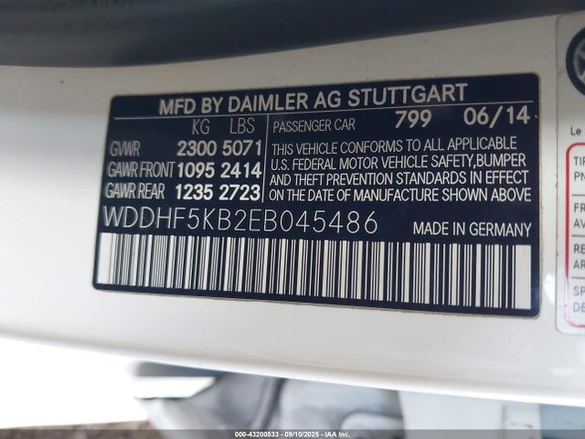 Mercedes-Benz 2014 2014 WDDHF5KB2EB045486 Image 9
