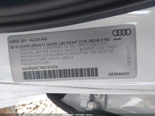 2016 AUDI A6 WAUFGAFC7GN191374 Photo 8