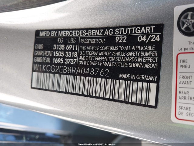 W1KCG2EB8RA048762 Mercedes-Benz Eqs 450 4matic