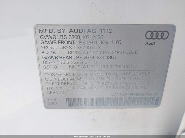 2013 AUDI Q5 WA1CFAFP6DA040356 Photo 8