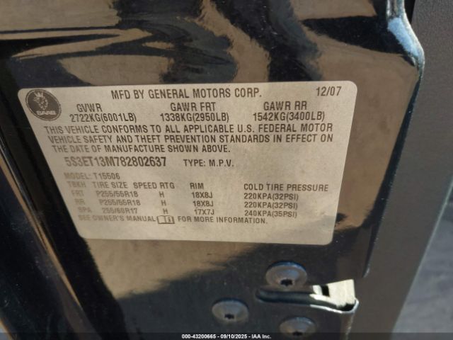 2008 SAAB 9-7X 5S3ET13M782802637 Photo 8