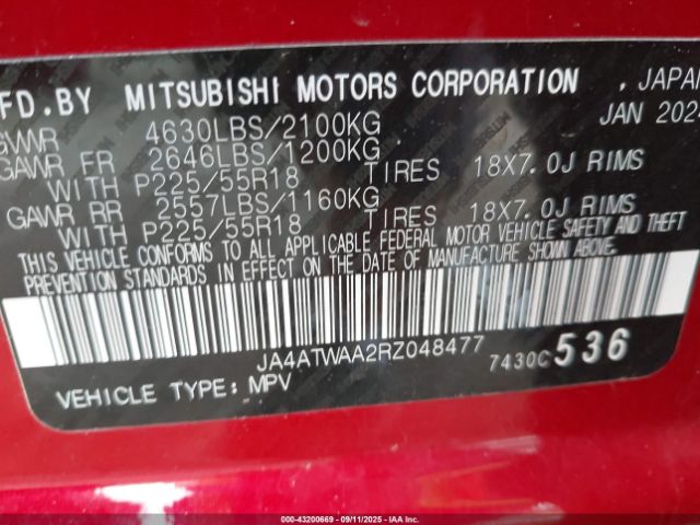 2024 MITSUBISHI ECLIPSE CROSS JA4ATWAA2RZ048477 Photo 8