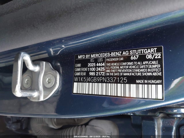 W1K5J4GB9PN337125 Mercedes-Benz m260