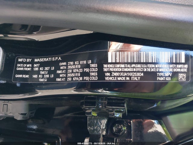 ZN661XUA1HX253834 Maserati m156d