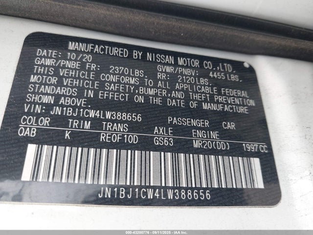 JN1BJ1CW4LW388656 Nissan 2020