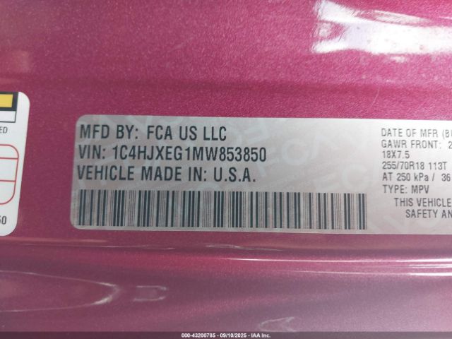 2021 JEEP WRANGLER UNLIMITED 1C4HJXEG1MW853850 Photo 8