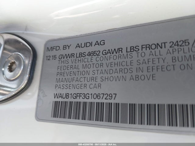 Audi 2016 2016 WAUB1GFF3G1067297 Image 9