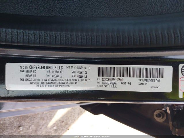 Chrysler 200 LX 2014 1C3CCBAB2EN146589 Image 9
