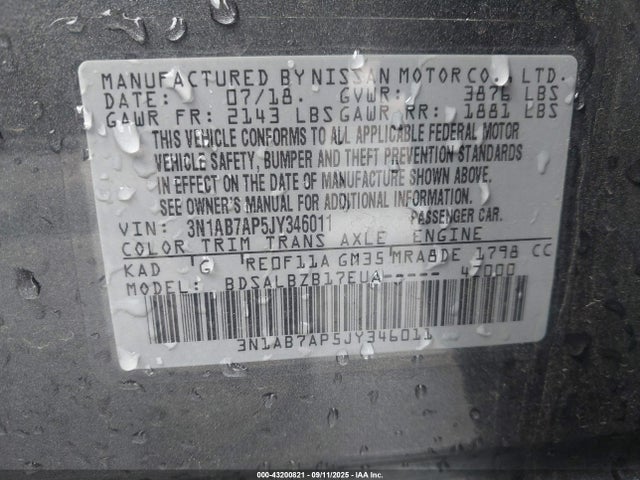 3N1AB7AP5JY346011 Nissan 2018