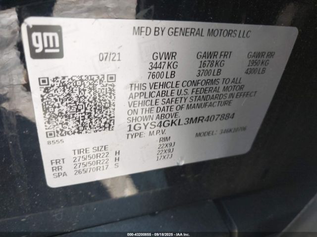 2021 CADILLAC ESCALADE 1GYS4GKL3MR407884 Photo 8