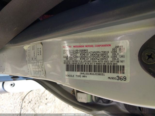 2002 MITSUBISHI MONTERO SPORT JA4LS31R02J038051 Photo 8