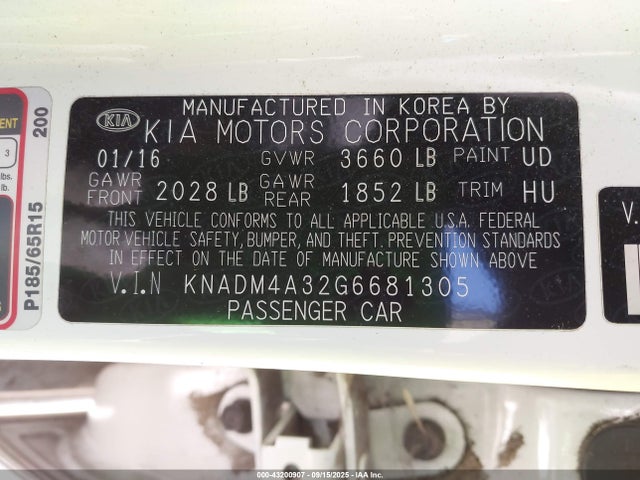 KIA gamma 2016 KNADM4A32G6681305 Image 9