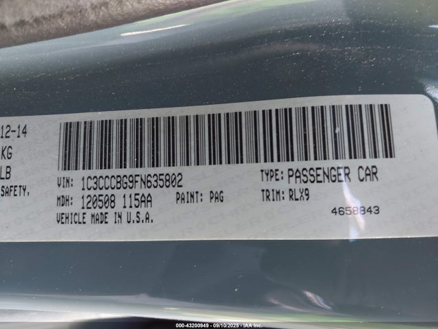 Chrysler 200 2015 1C3CCCBG9FN635802 Image 9
