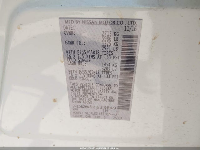 Nissan Pathfinder Sv 2017 5N1DR2MN8HC633649 Image 25