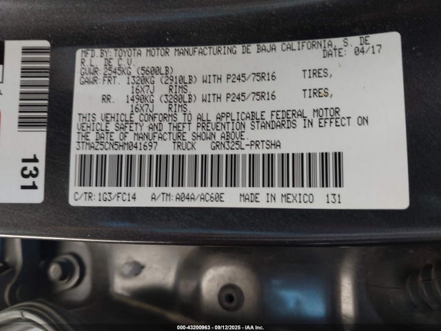 Toyota 2gr-fks 2017 3TMAZ5CN5HM041697 Image 9