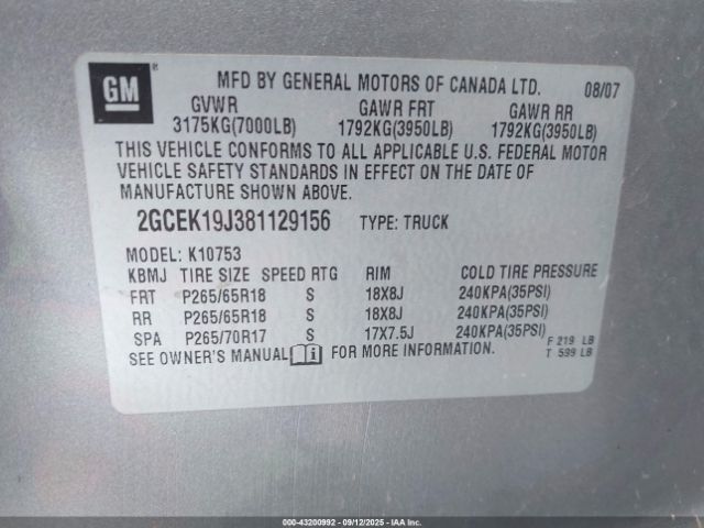 2008 CHEVROLET SILVERADO 1500 2GCEK19J381129156 Photo 8