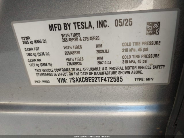 2026 TESLA MODEL X 7SAXCBE52TF472585 Photo 8