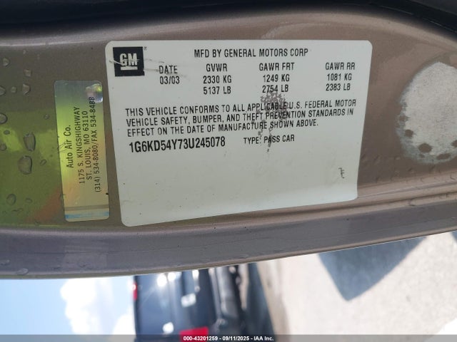 2003 CADILLAC DEVILLE 1G6KD54Y73U245078 Photo 8