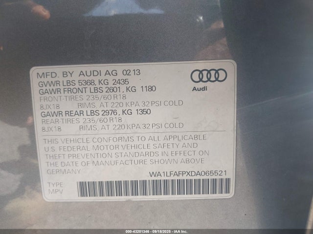 2013 AUDI Q5 WA1LFAFPXDA065521 Photo 8