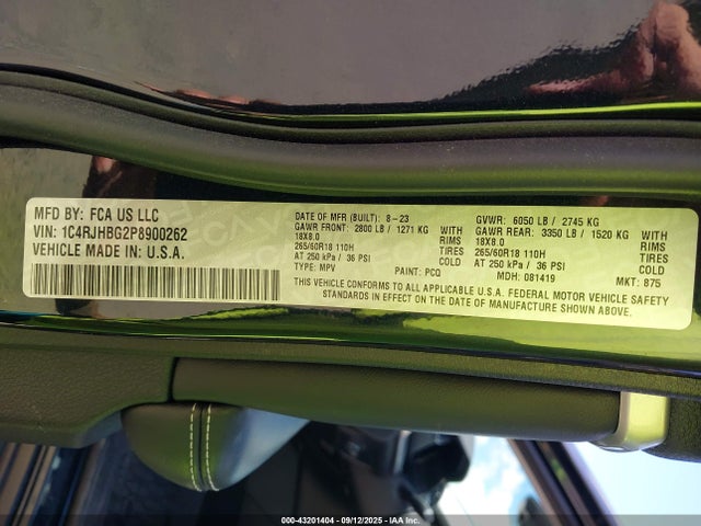 1C4RJHBG2P8900262 Jeep Grand Cherokee