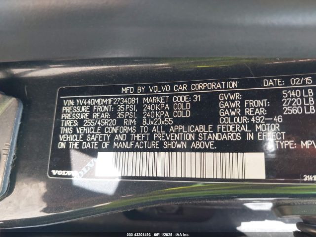 2015 VOLVO XC60 YV440MDM1F2734081 Photo 8