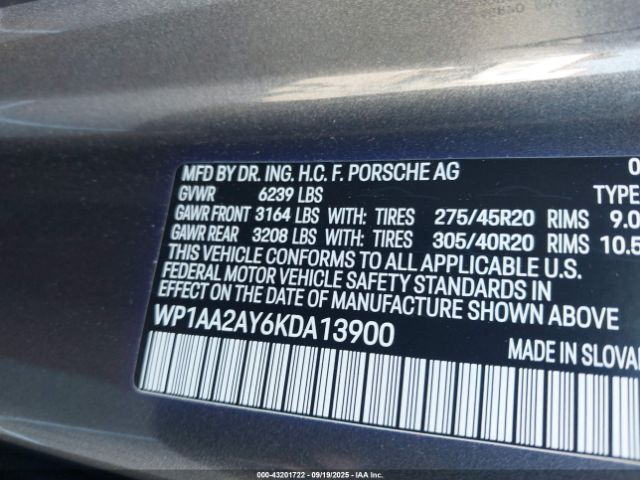 2019 PORSCHE CAYENNE WP1AA2AY6KDA13900 Photo 8