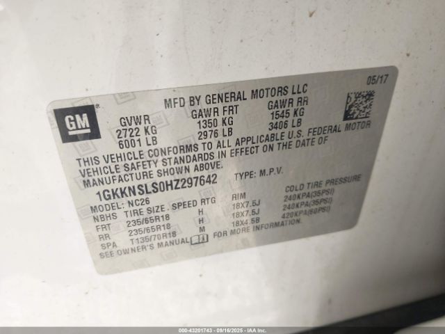 2017 GMC ACADIA 1GKKNSLS0HZ297642 Photo 8