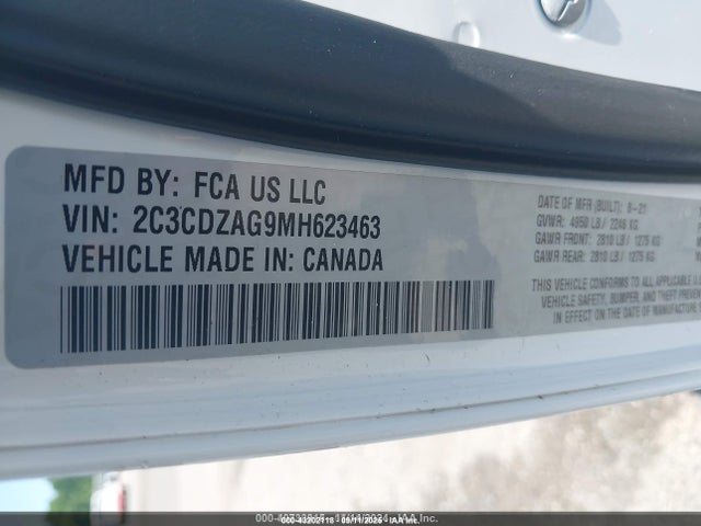 Продажа на аукционе авто 2021 Dodge Challenger Sxt, vin: 2C3CDZAG9MH623463, номер лота: 43202118