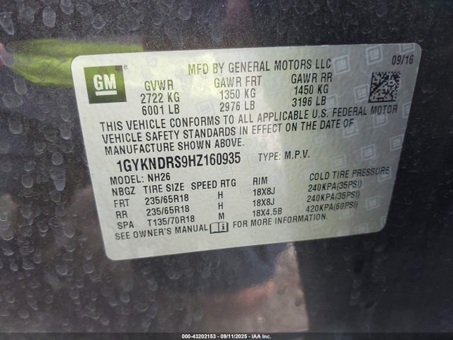 2017 CADILLAC XT5 1GYKNDRS9HZ160935 Photo 8