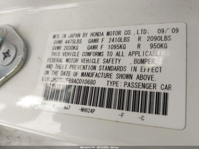 2010 ACURA TSX JH4CU2F69AC010680 Photo 8