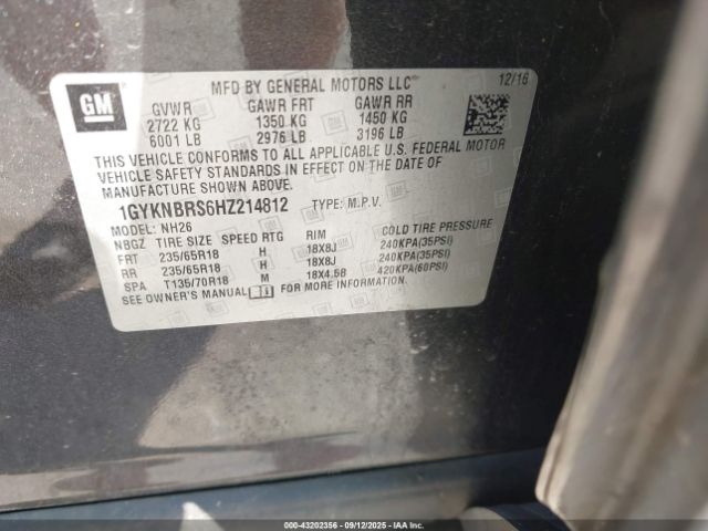 2017 CADILLAC XT5 1GYKNBRS6HZ214812 Photo 8