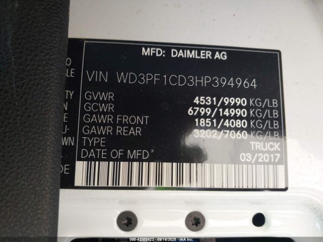 2017 MERCEDES-BENZ SPRINTER 3500 WD3PF1CD3HP394964 Photo 8