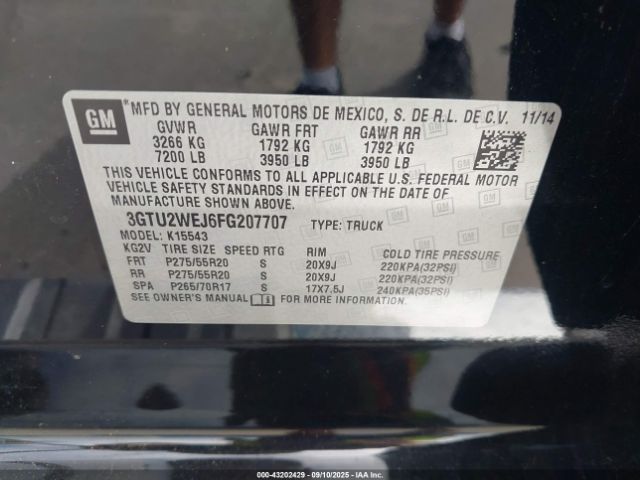 2015 GMC SIERRA 1500 3GTU2WEJ6FG207707 Photo 8