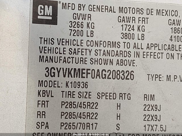 2010 CADILLAC ESCALADE EXT 3GYVKMEF0AG208326 Photo 8