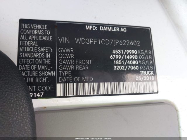 2018 MERCEDES-BENZ SPRINTER 2500 WD3PF1CD7JP622602 Photo 8