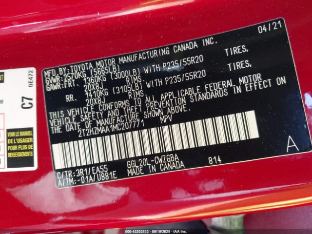 2021 LEXUS RX 350 2T2HZMAA1MC207771 Photo 8