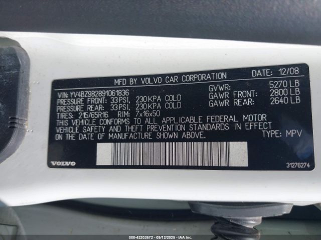 2009 VOLVO XC70 YV4BZ982891061836 Photo 8