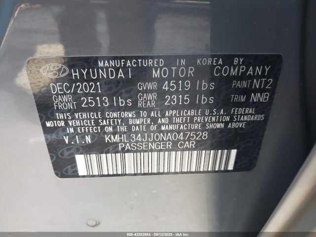 KMHL34JJ0NA047528 Hyundai gdi nu pe