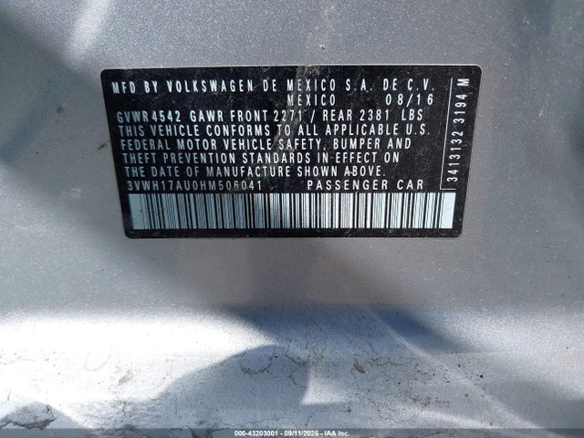 2017 VOLKSWAGEN GOLF ALLTRACK 3VWH17AU0HM506041 Photo 8