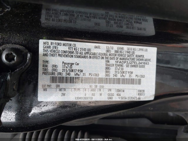1FADP3J27EL241693 Ford 2014