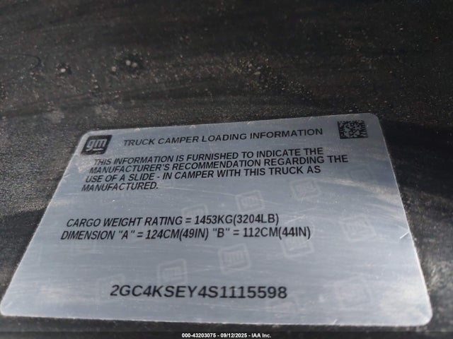 2GC4KSEY4S1115598 Chevrolet Silverado