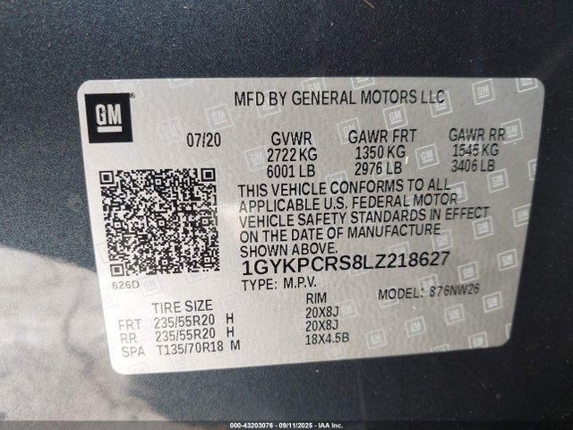 2020 CADILLAC XT6 1GYKPCRS8LZ218627 Photo 8