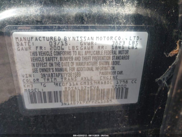 3N1AB7APXFY261589 Nissan 2015
